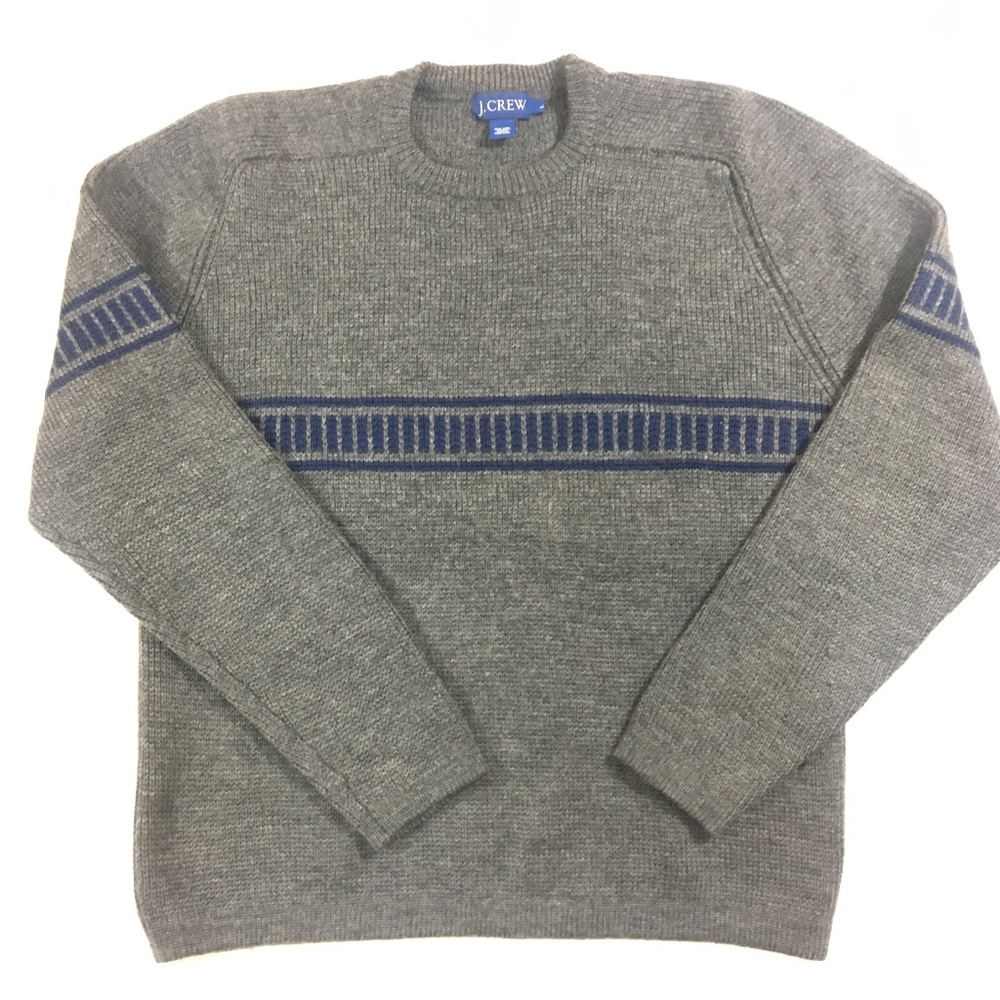 J.CREW GRAY WOOL SWEATER 90s STYLE SIZE LARGE